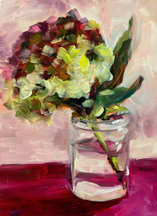 Pink Hydrangea Oil Painting