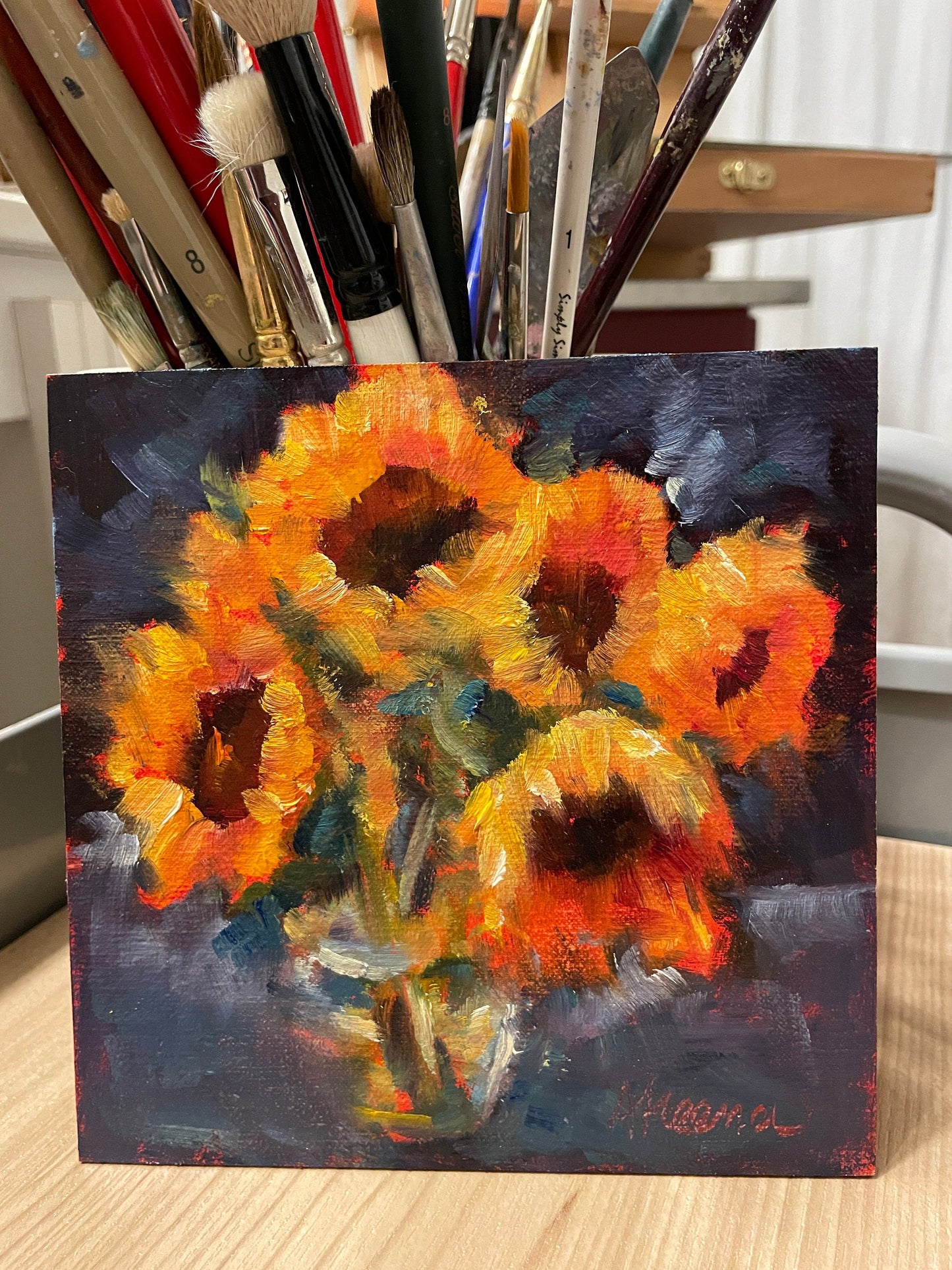 Sunflower Bouquet Oil Painting Alternate